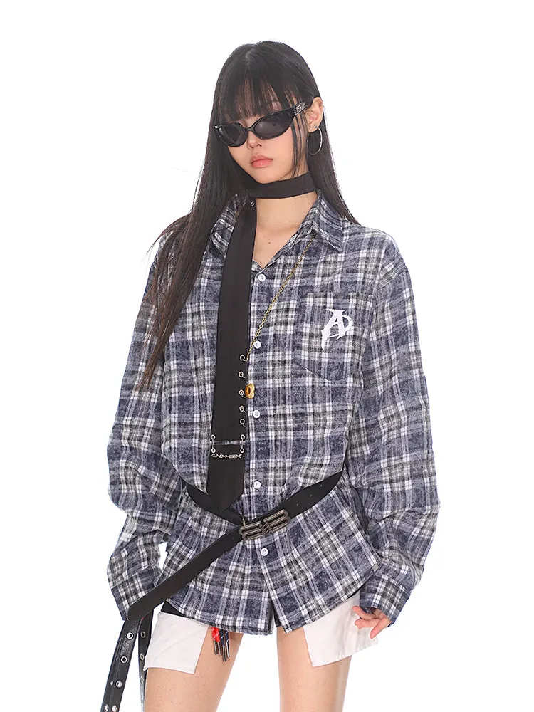 【24s Oct.】American Retro Plaid Loose Printed Lapel Jacket