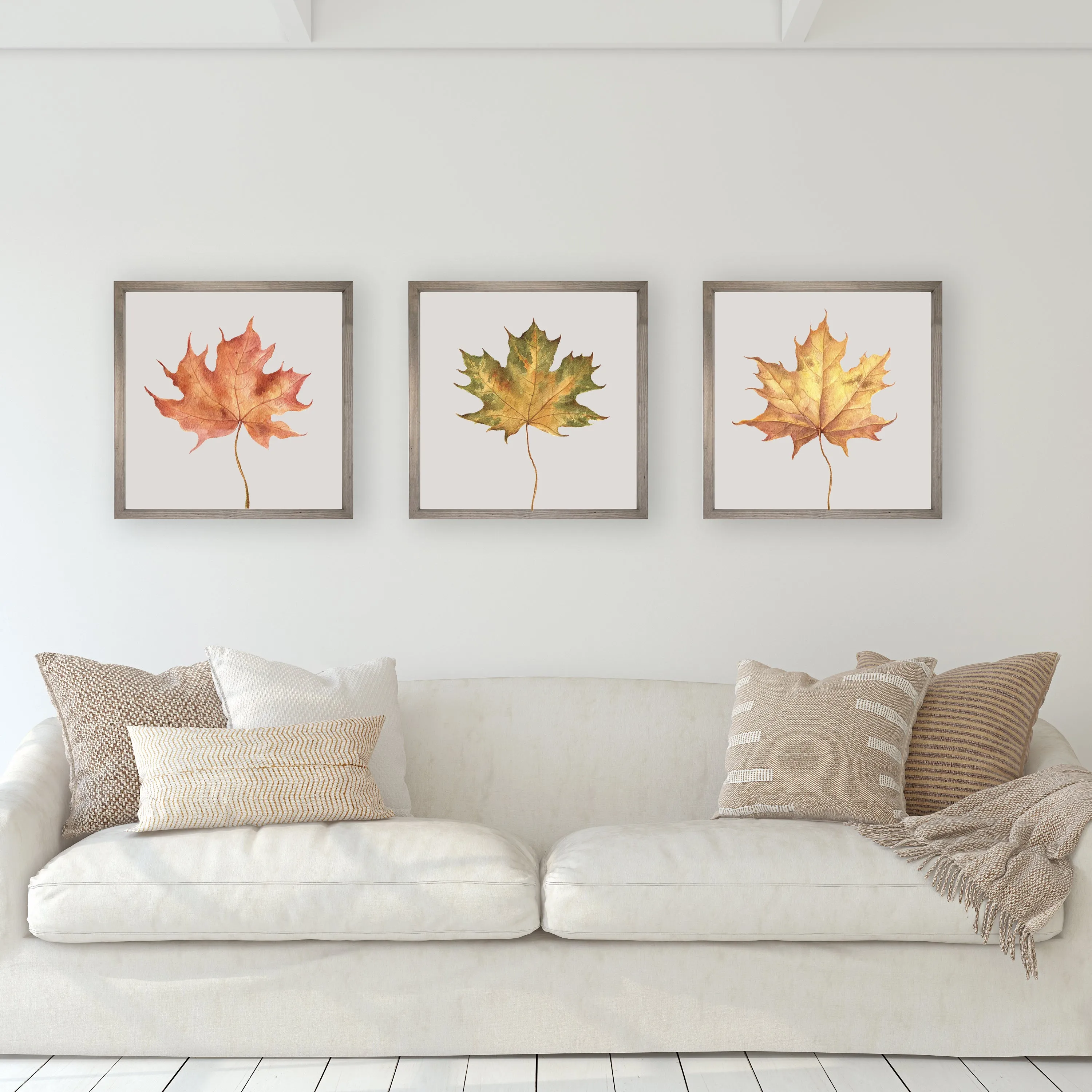 24x24 Textured Fall Leaves