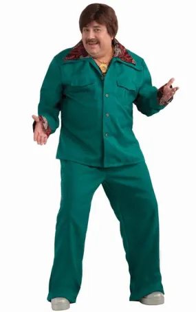 70s Plus Size Mens Green Leisure Suit Costume