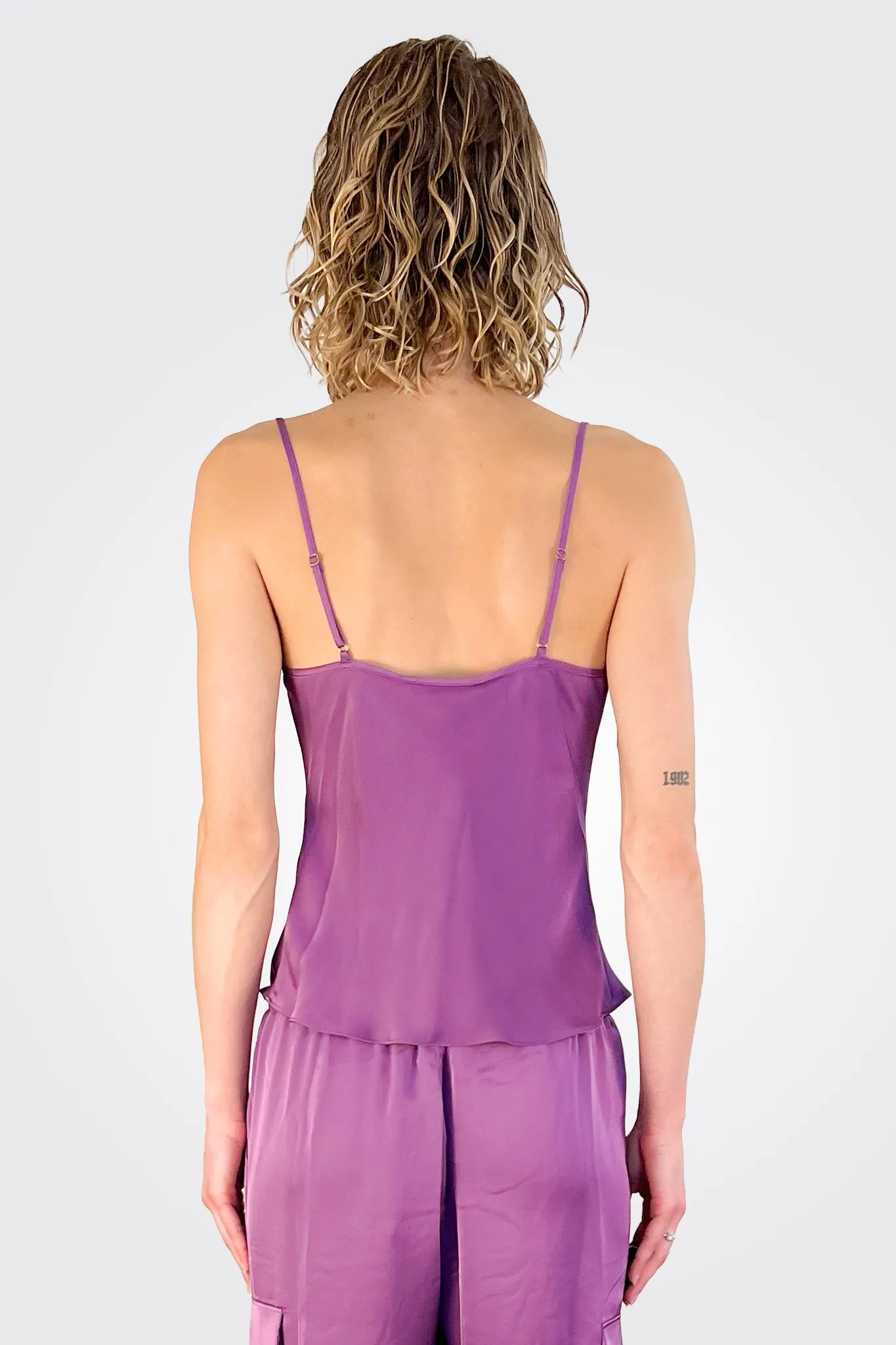 Abigail Cowl Neck Tank - Mulberry