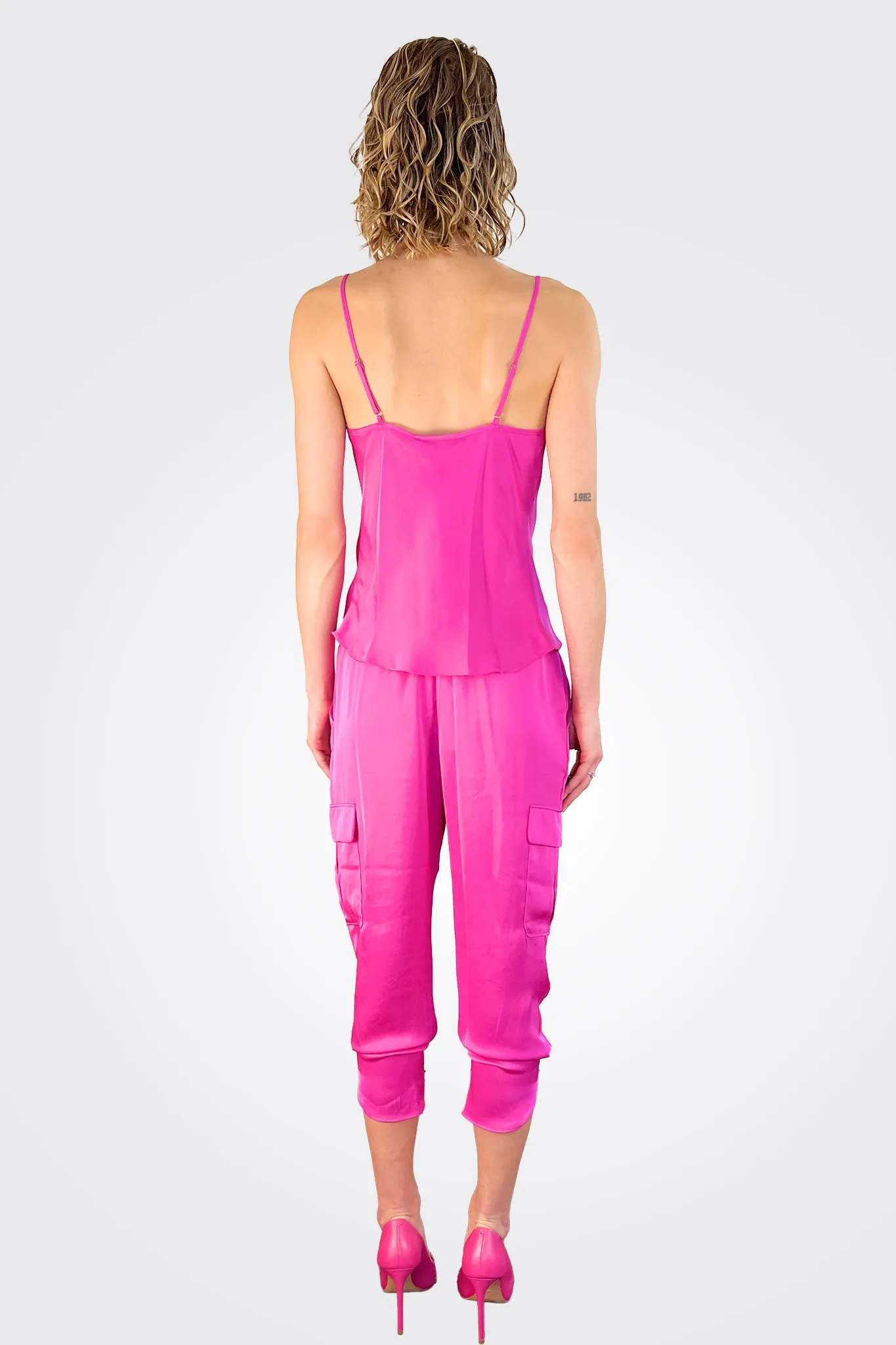 Abigail Cowl Neck Tank - Pink