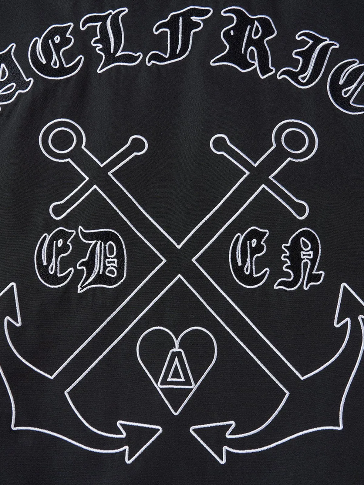 Aelfric Eden Embroidery Ship Anchor Bomber Jacket