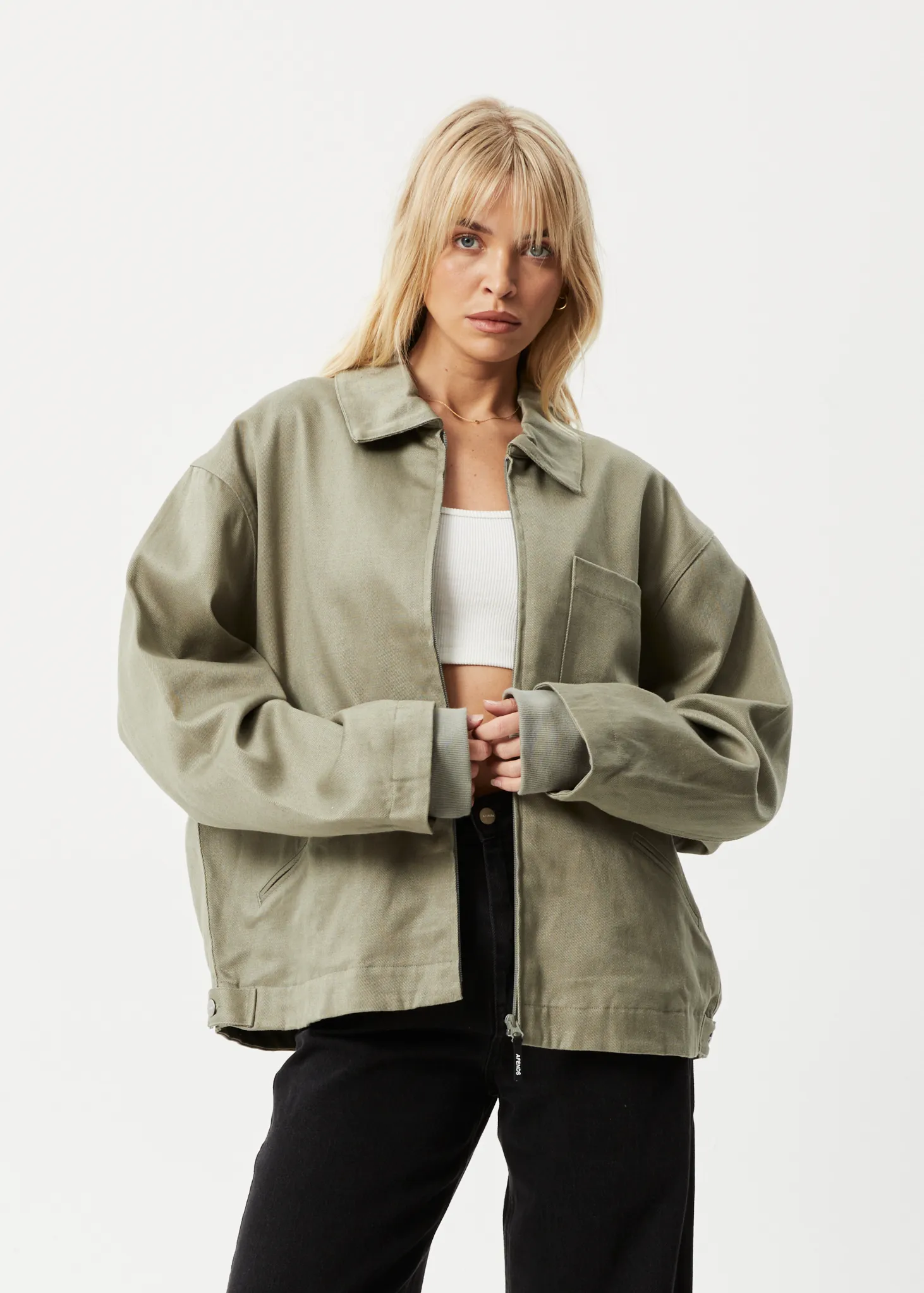 AFENDS Unisex Oracle - Carpenter Jacket - Olive