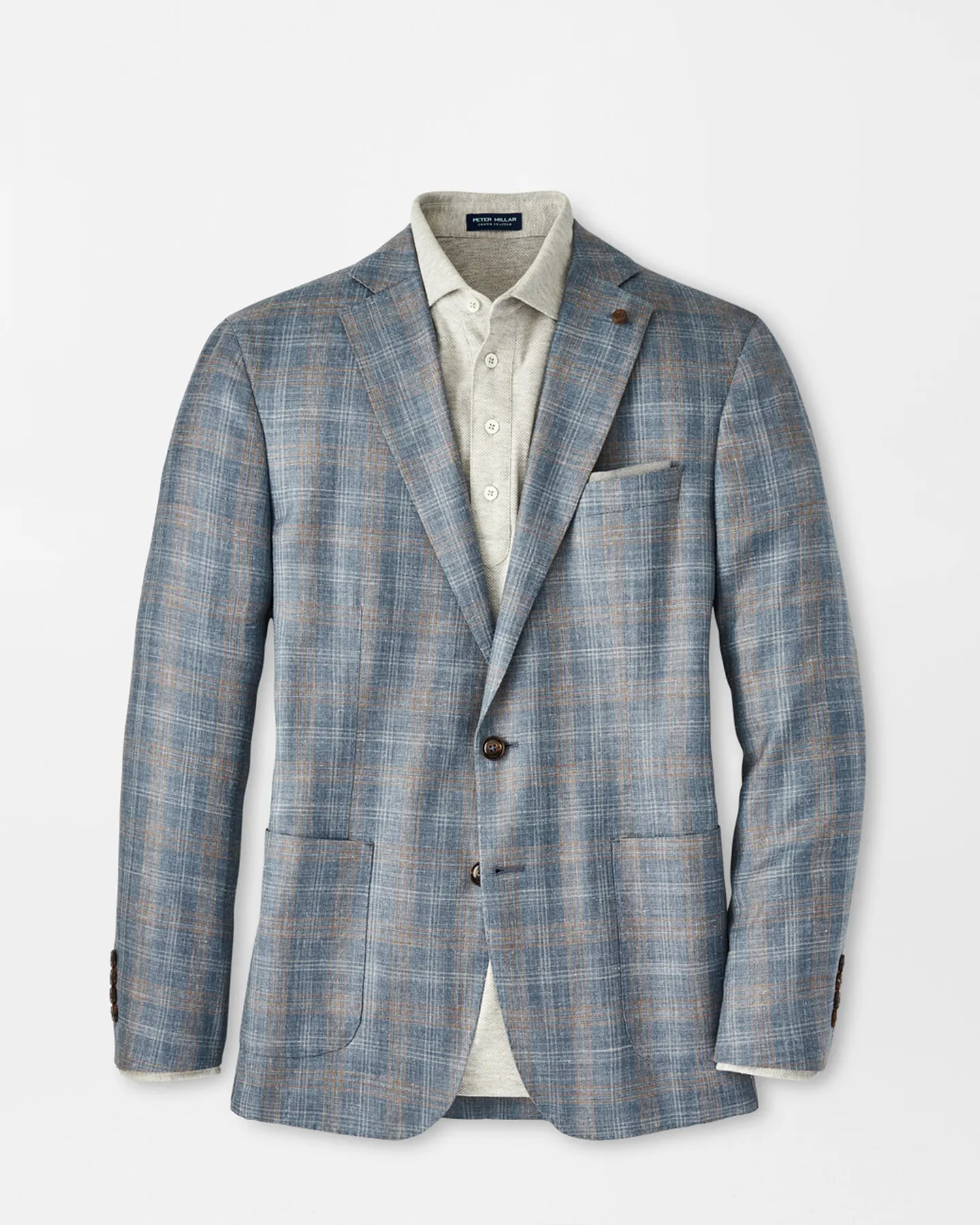 ANDOVER PLAID SOFT JACKET - BLUE PEARL