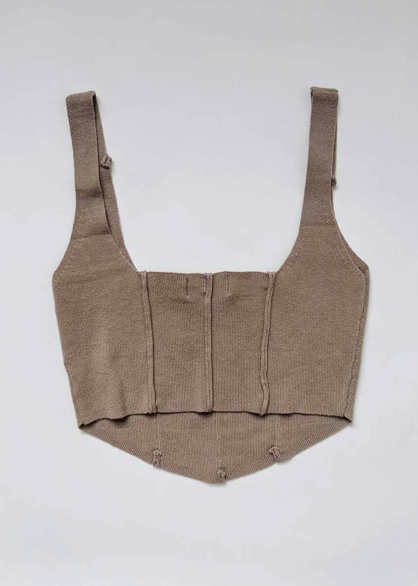 Audrey Binded Knit Top - Mocha