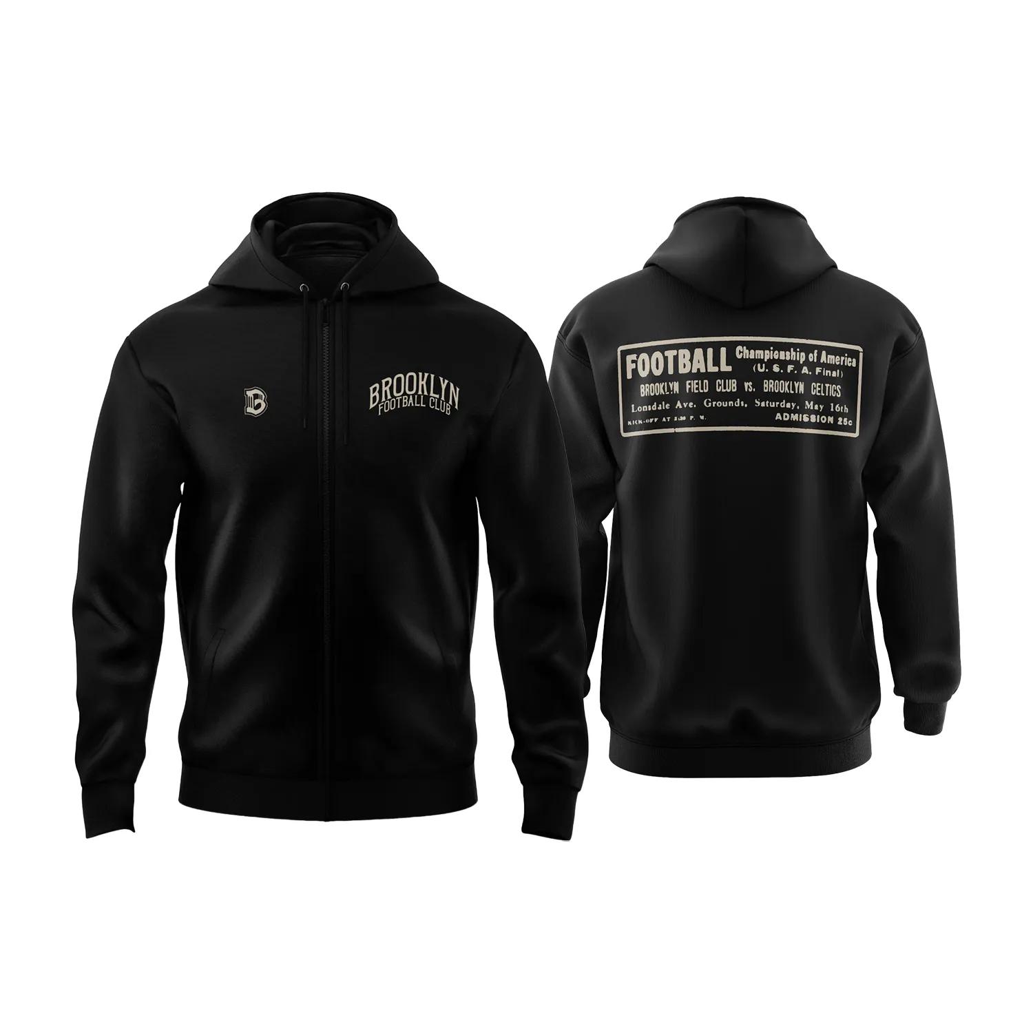 B2B - Ticket Retro Black Full Zip Up Jacket