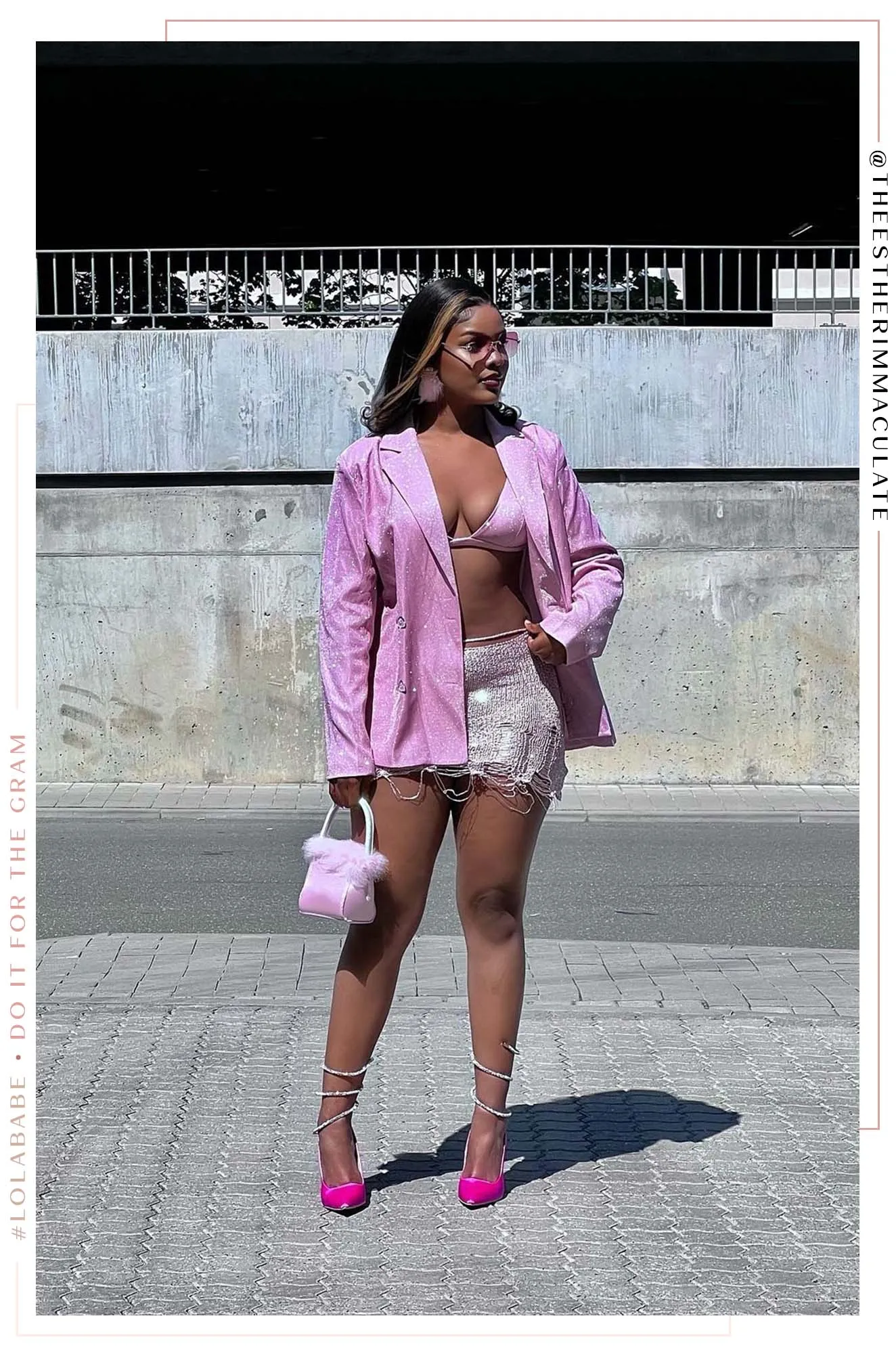 Birthday Suit Padded Shoulder Blazer - Pink