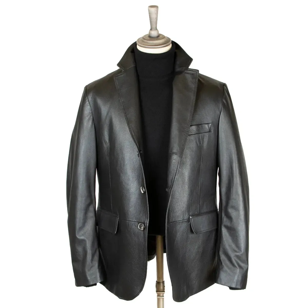 Black Deerskin Leather Blazer