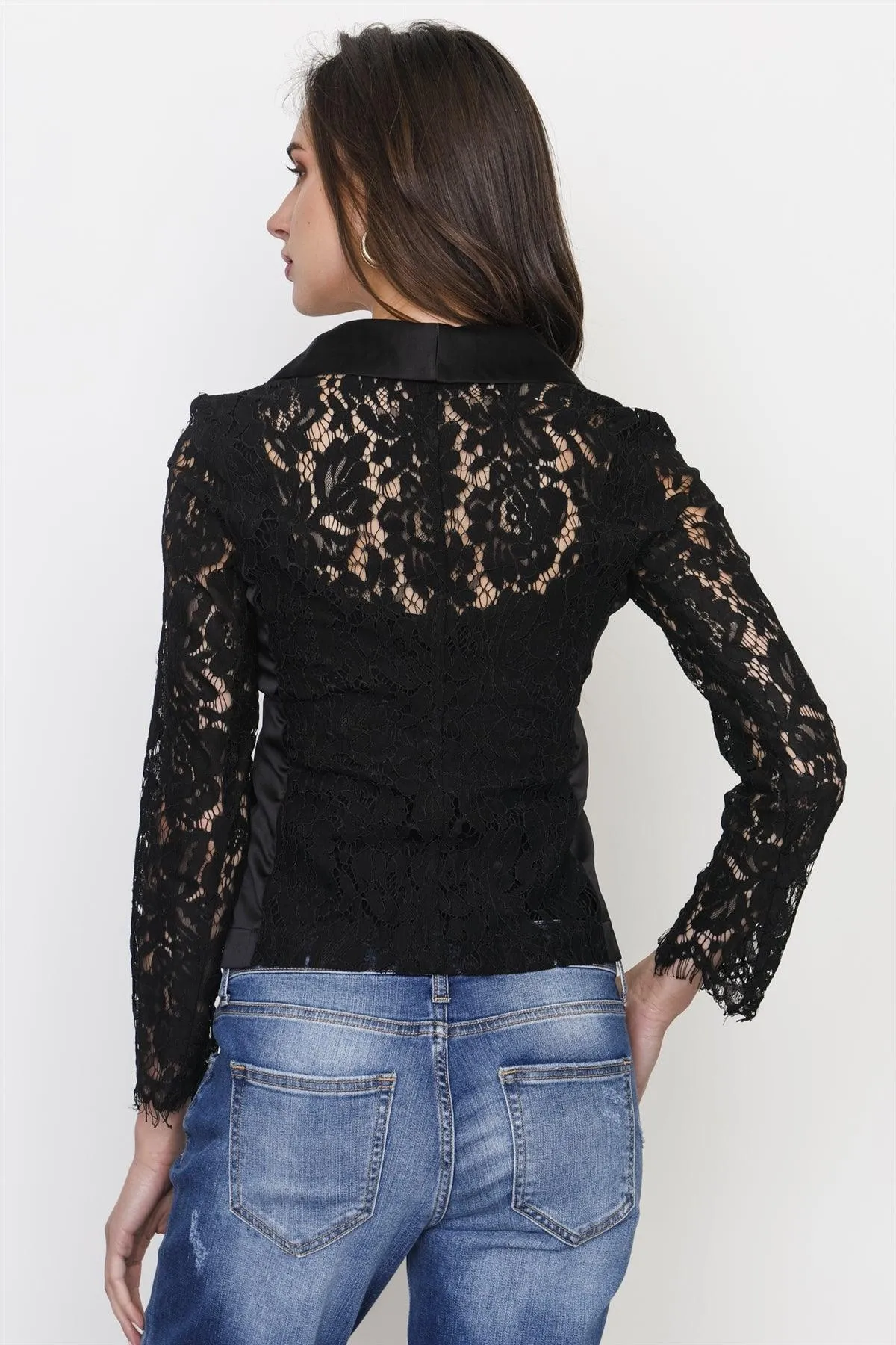 Black Floral Lace Blazer / 3-2-1