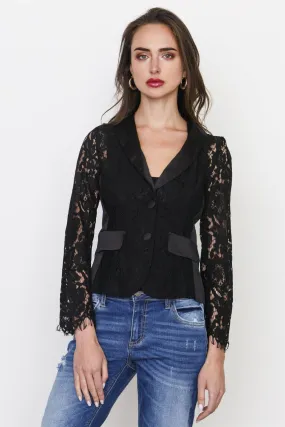 Black Floral Lace Blazer / 3-2-1