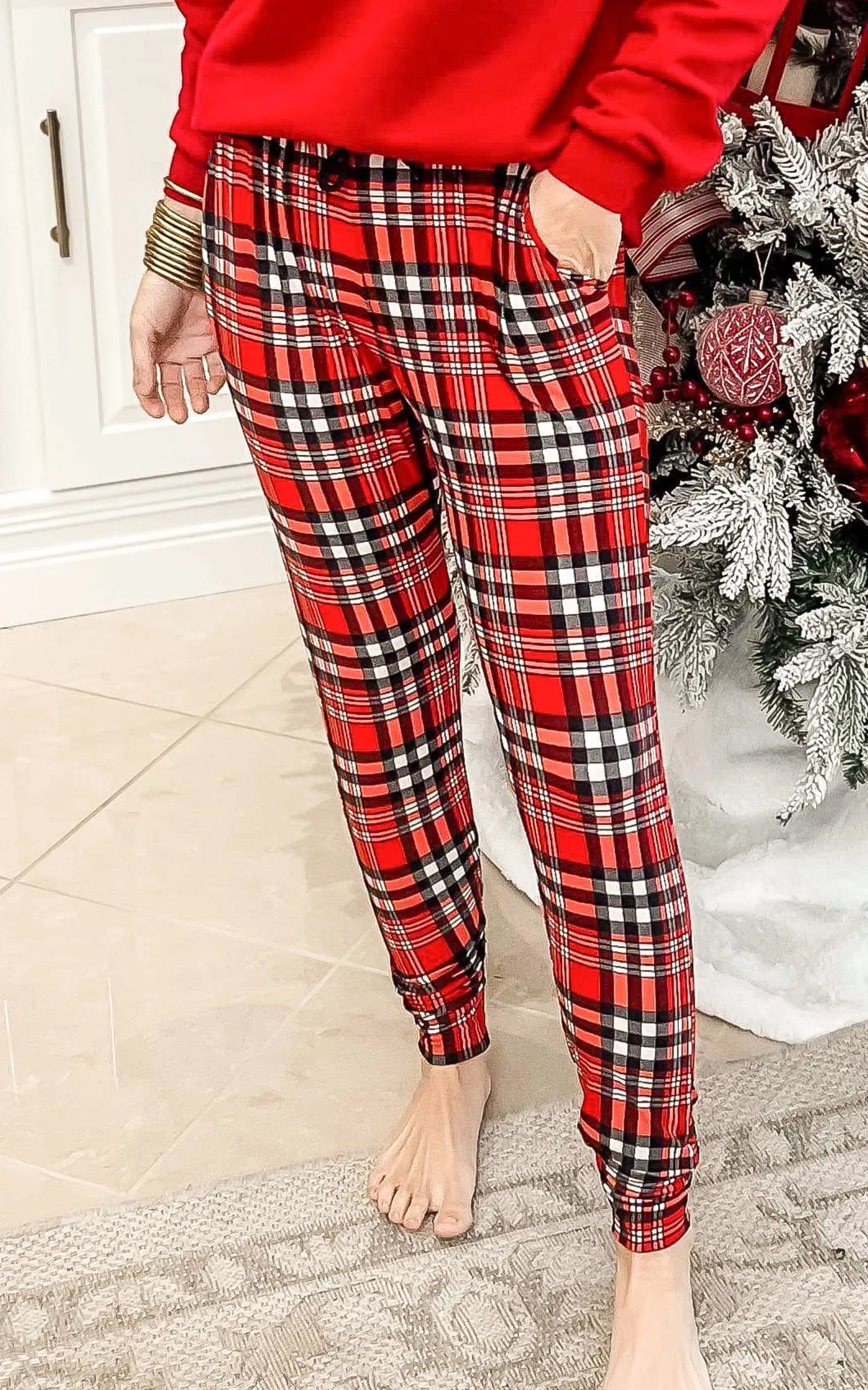 BLACK FRIDAY DEAL: Red Plaid Butter Soft Joggers