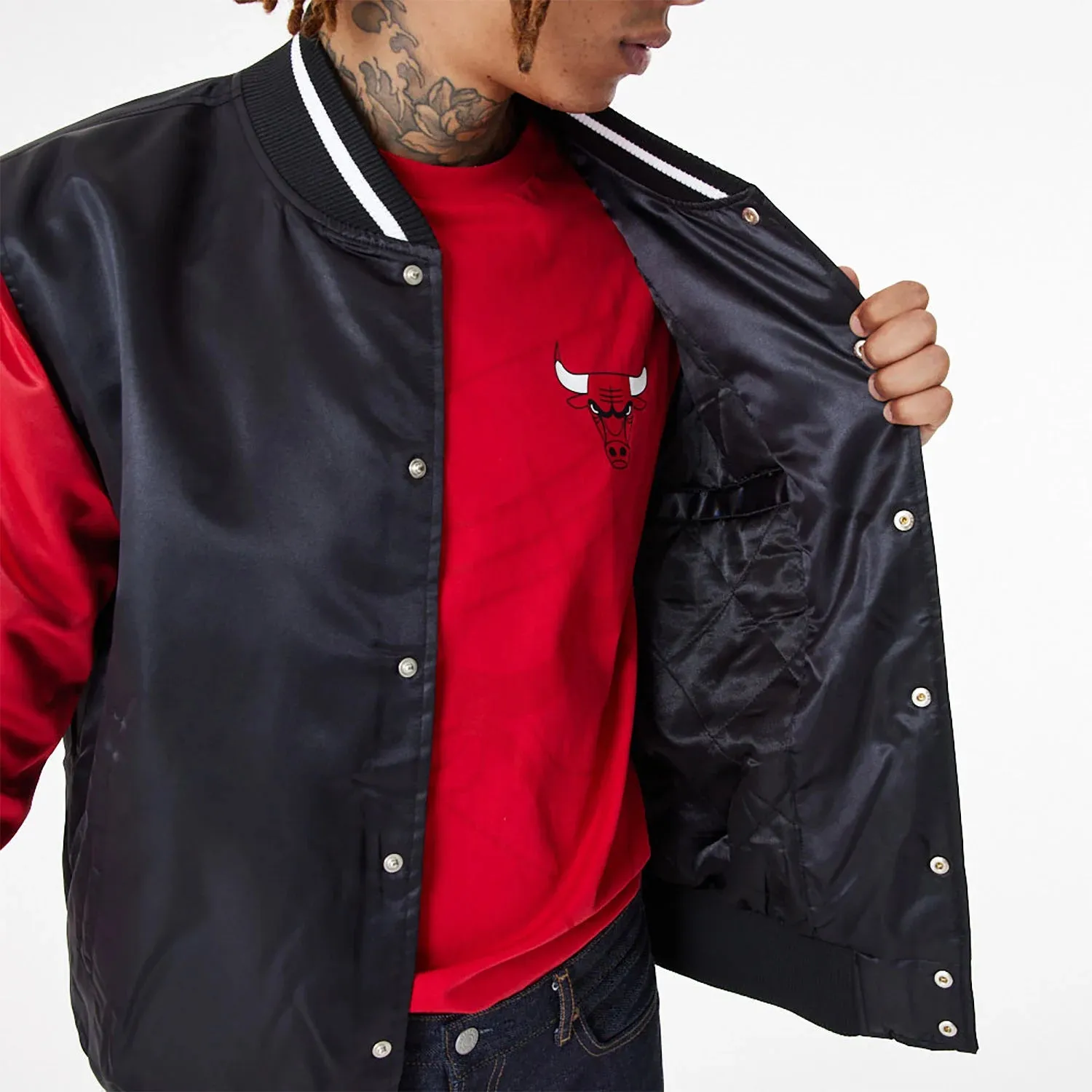 BOMBER CHICAGO BULLS NBA SATIN