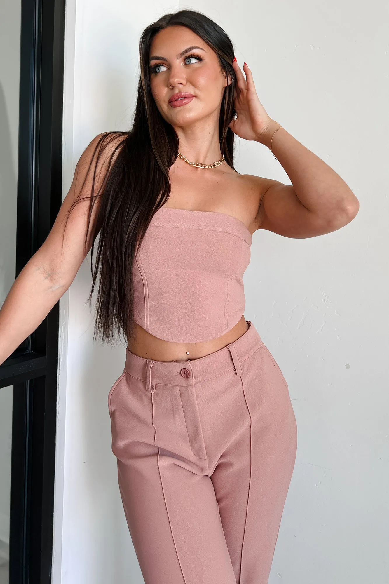 Boosted Confidence Back Lace-Up Tube Top (Terracotta)