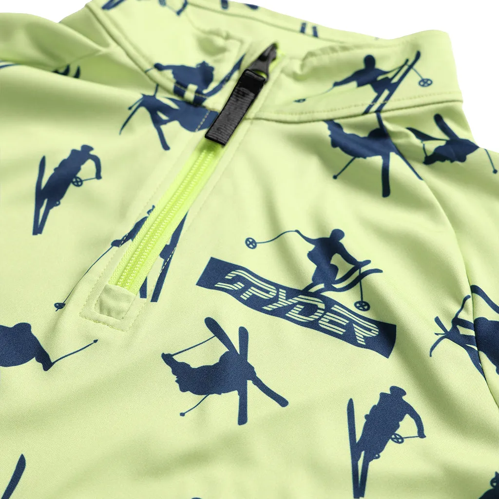 Boys Ski Day Half Zip - Lime Ice