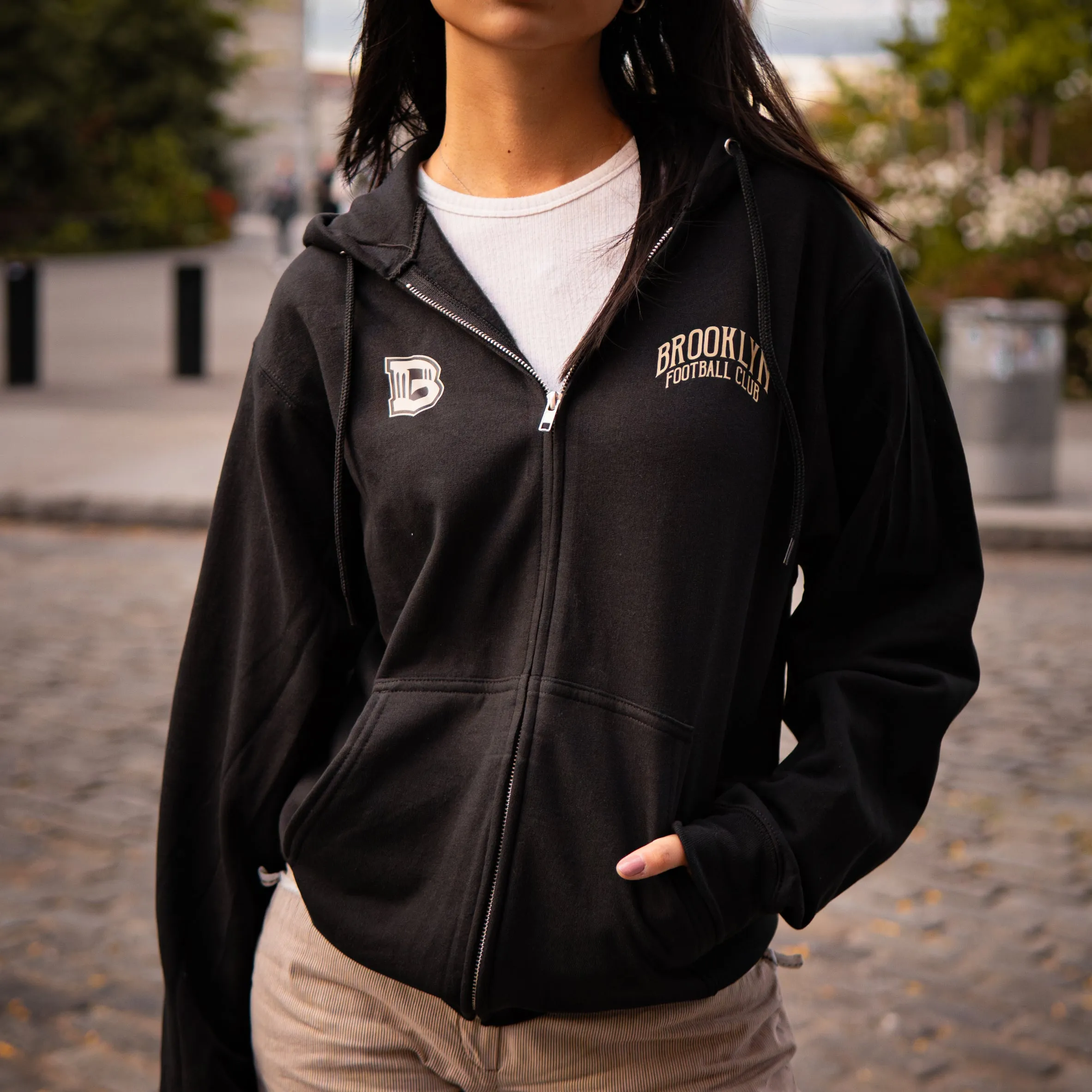 Brooklyn FC Soccer Retro Black Full Zip Up Jacket