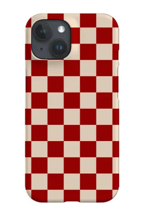 Check Pattern Phone Case (Beige Red)