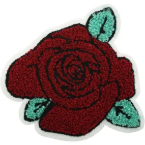 Chenille Red Rose Patch