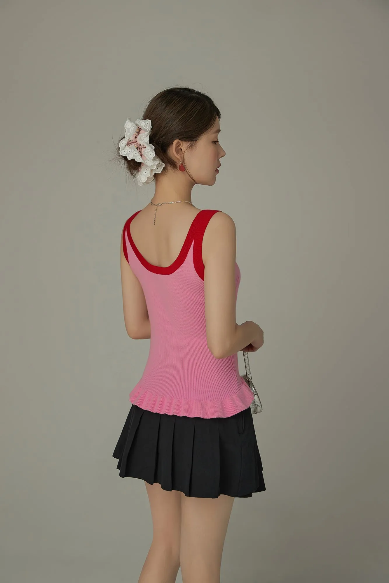 Cherry Detail Knit Sleeveless Top