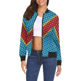 CONGO FLAG All Over Print Bomber Jacket for Women