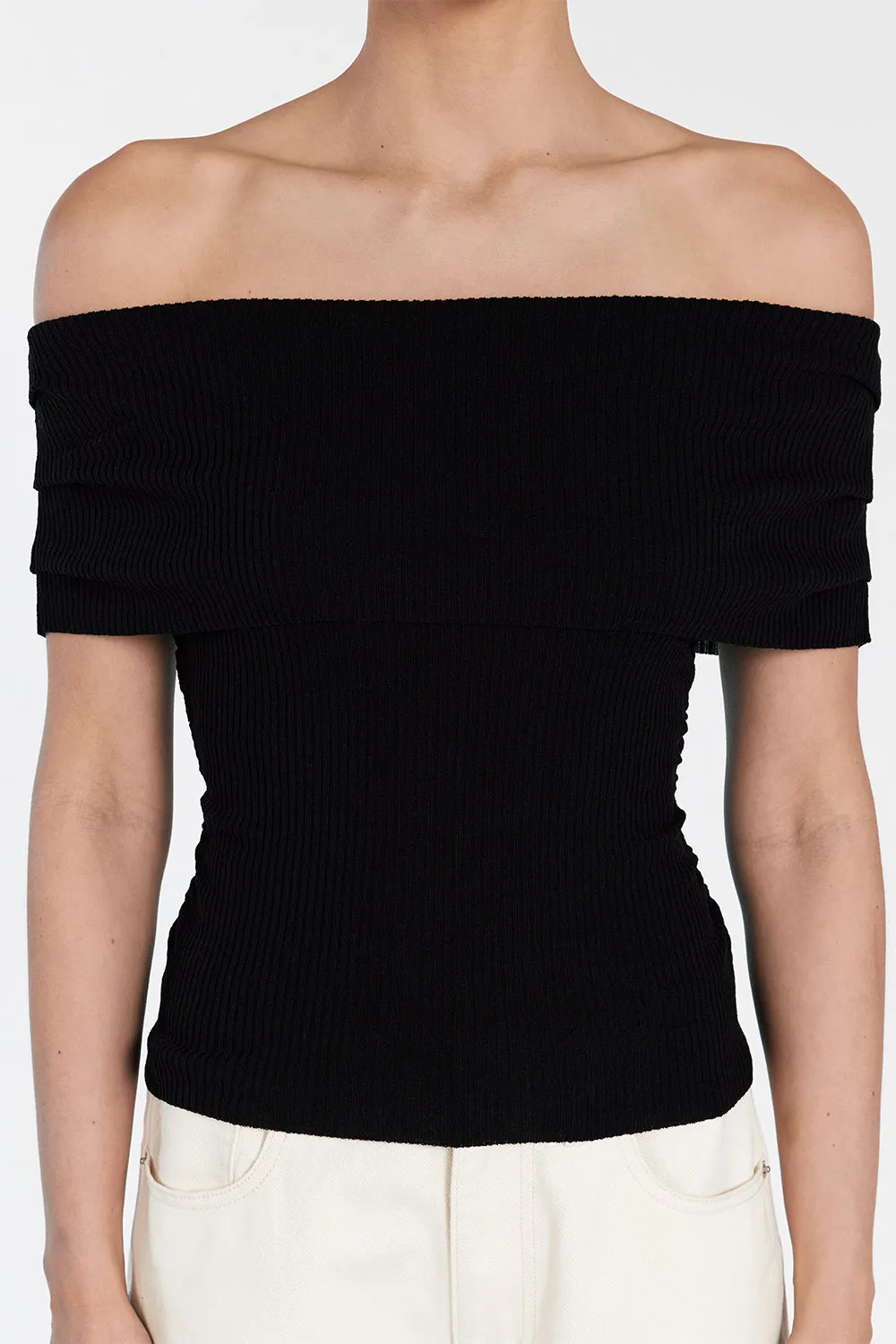 CONRAD BLACK OFF SHOULDER TOP