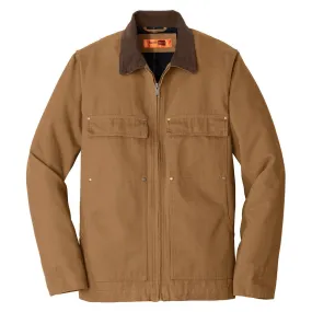 CornerStone Men's Duck Brown Washed Duck Cloth Chore Coat