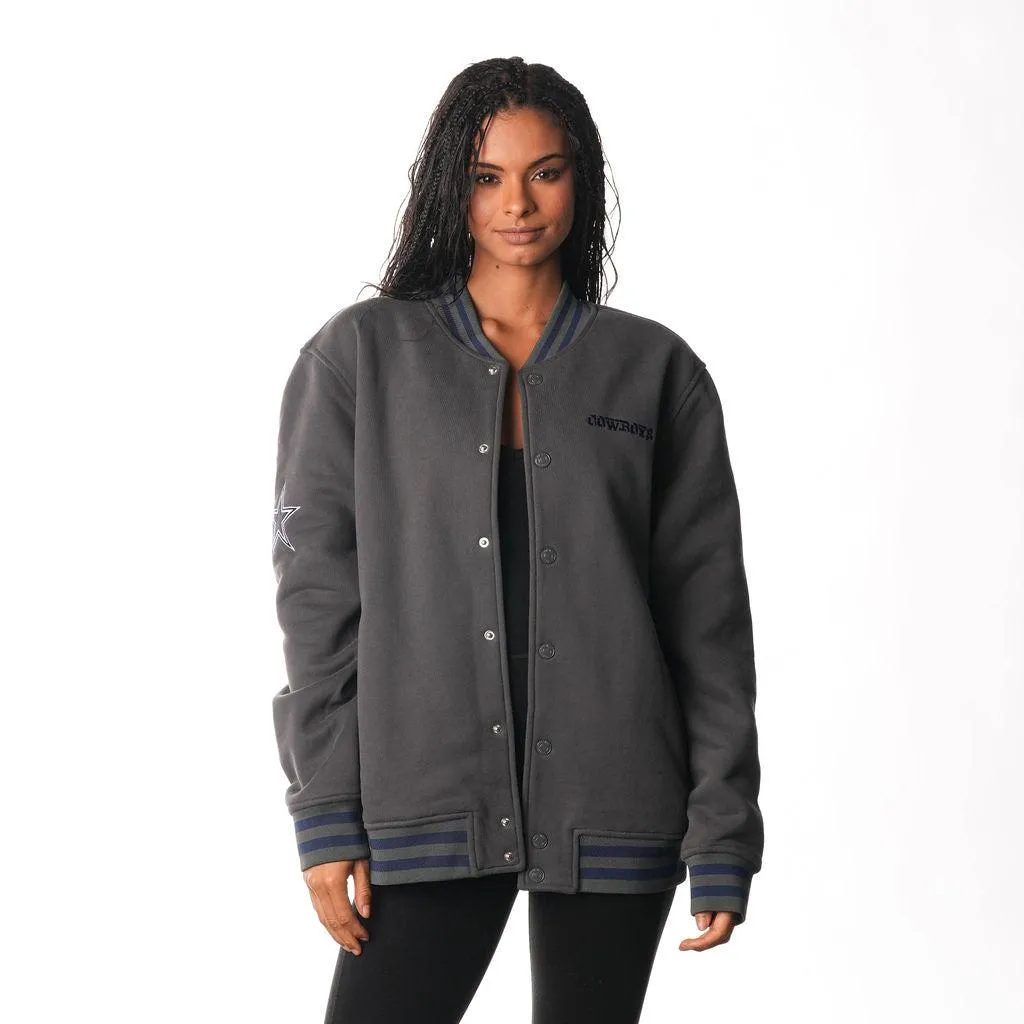 Dallas Cowboys Fleece Bomber Jacket - Grey