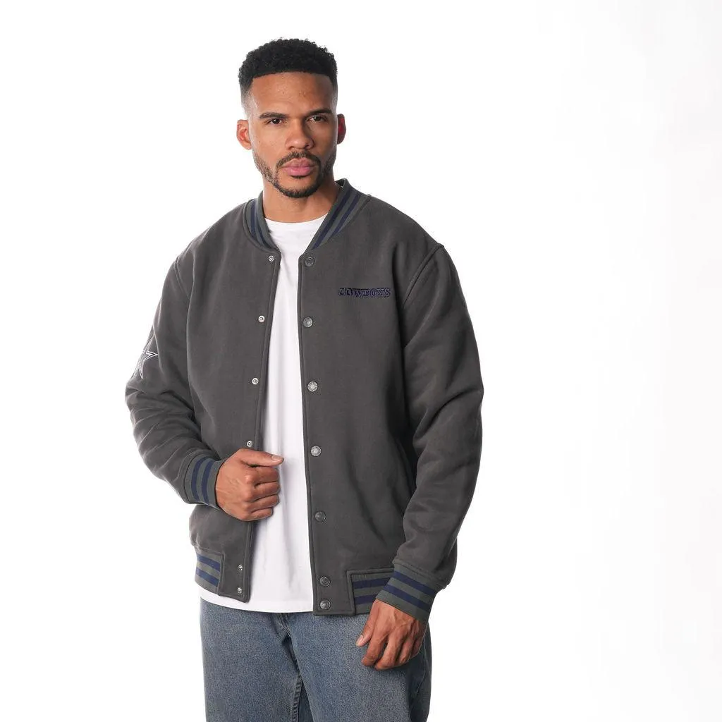 Dallas Cowboys Fleece Bomber Jacket - Grey