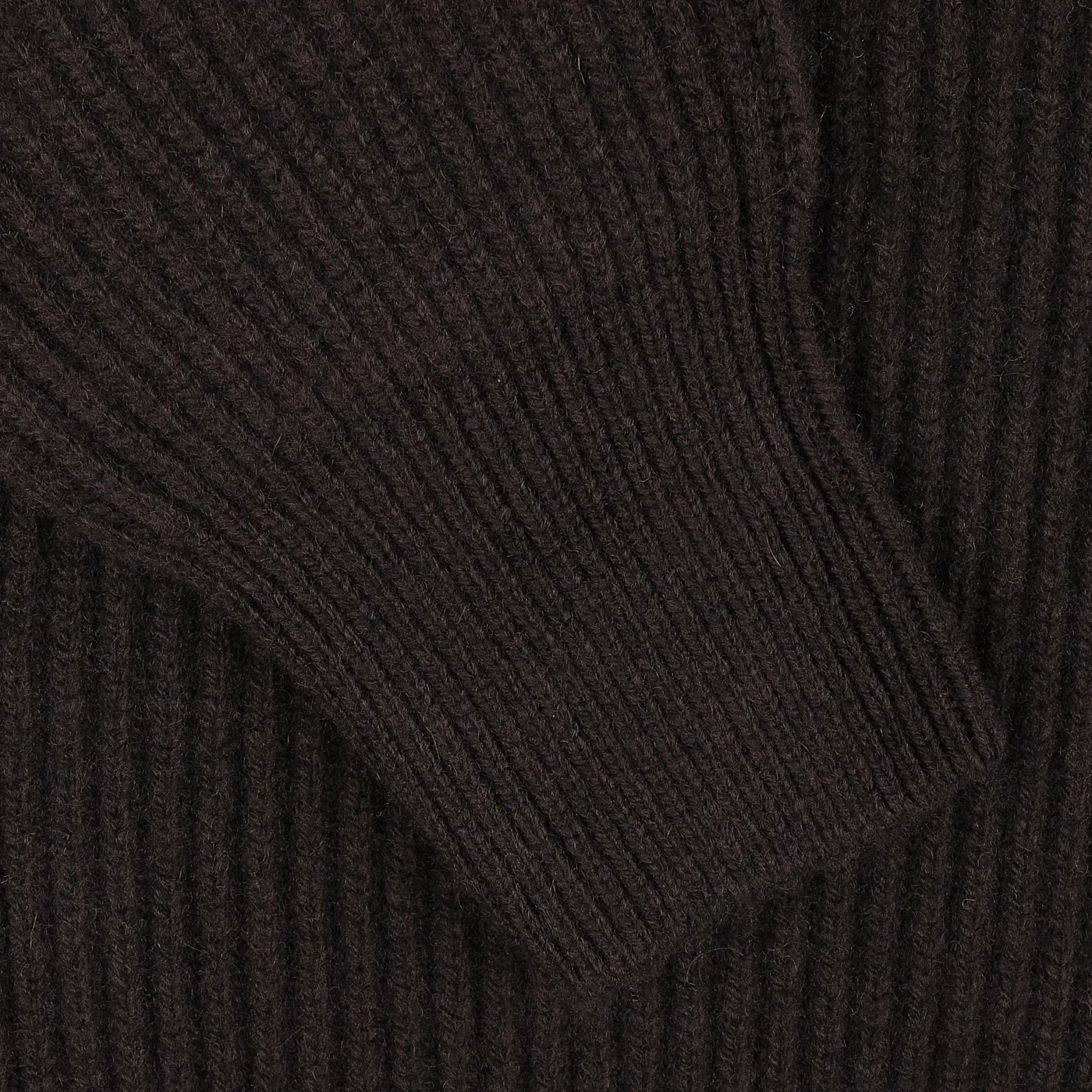 Dark Brown Wool Cashmere Zip Jacket