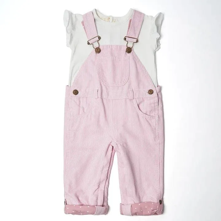 Dotty Dungarees Pink Stripe Overall Dungarees