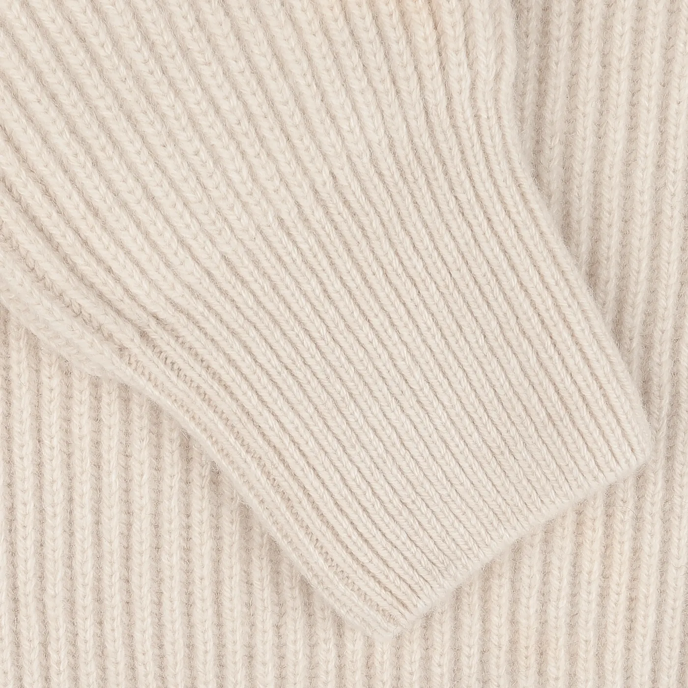 Ecru Beige Wool Cashmere Knitted Jacket