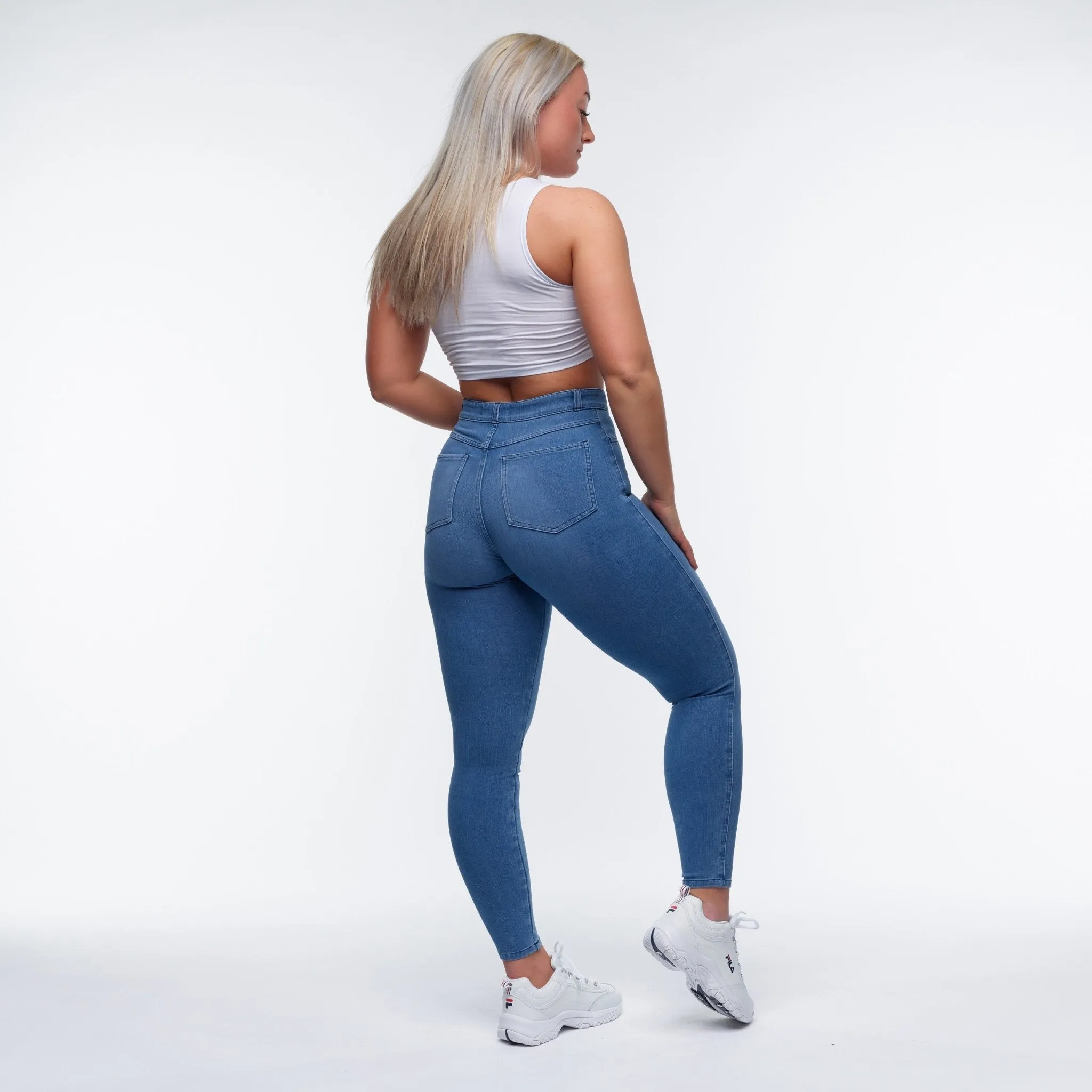 Embrace High Waisted Jeans - Light Blue