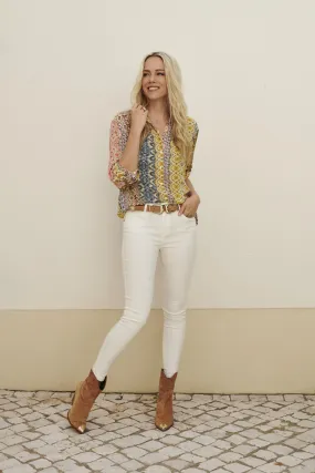 Esqualo - White High Waisted Jeans