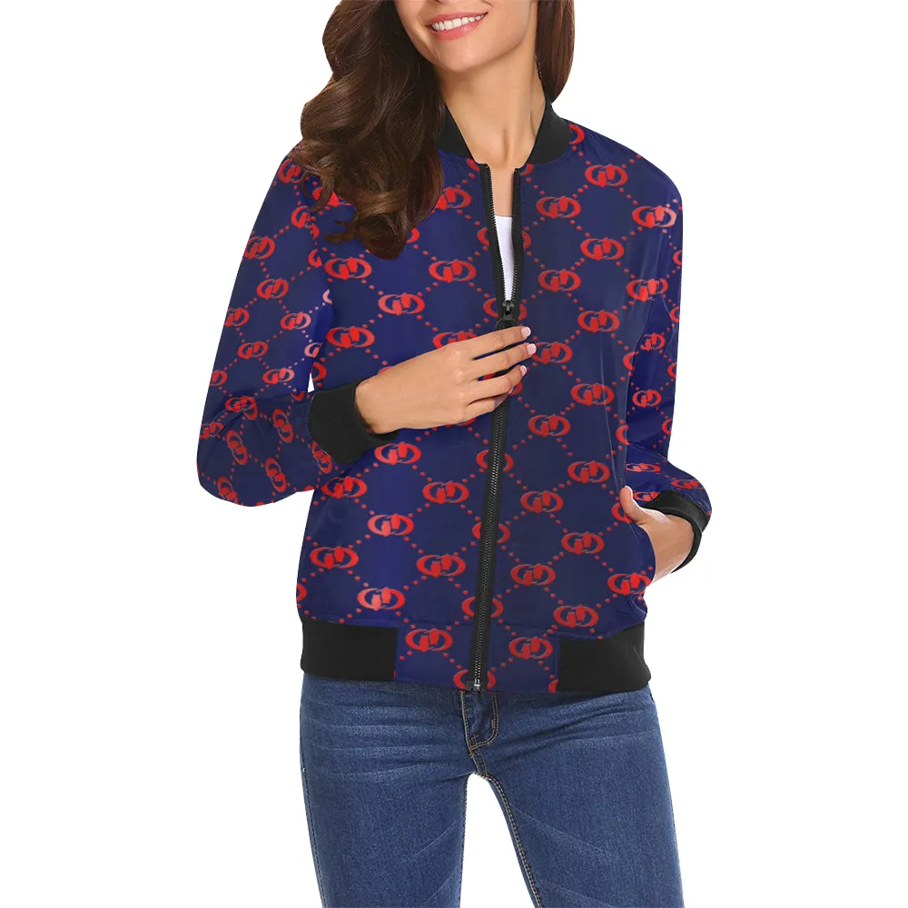 EXCELLENCE BLURED All Over Print Bomber Jacket for Women