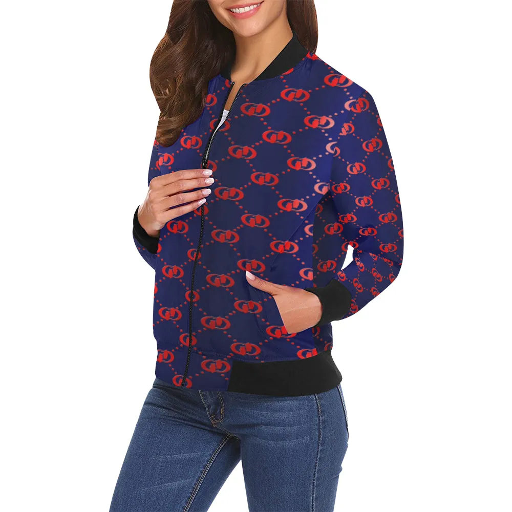 EXCELLENCE BLURED All Over Print Bomber Jacket for Women