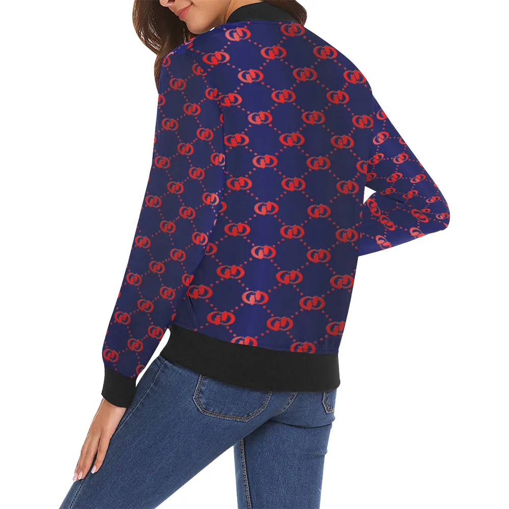 EXCELLENCE BLURED All Over Print Bomber Jacket for Women