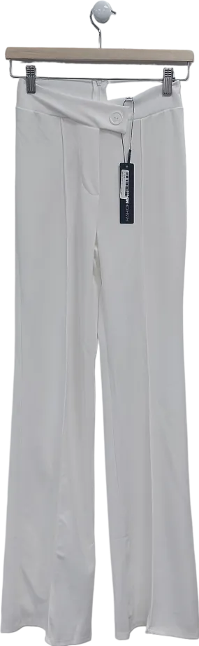 Fashion Nova White Call It Even Wide Leg Dress Pants UK S