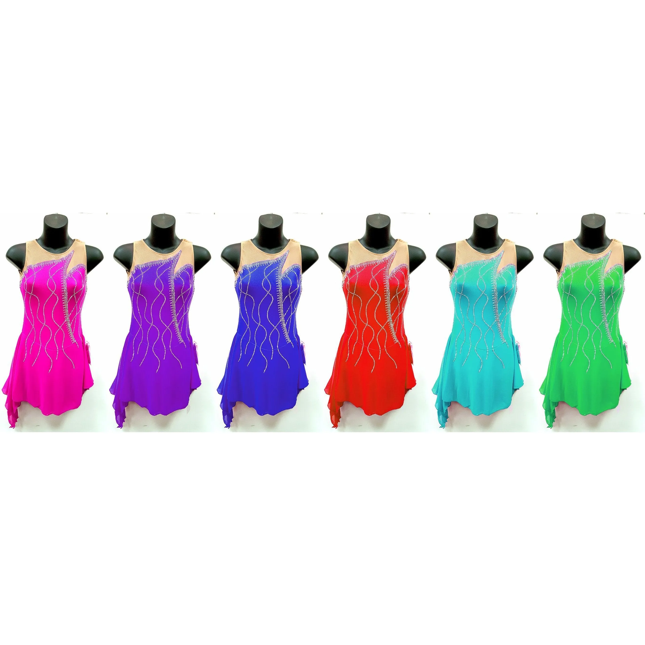 Figure Skating Dress - 100's Crystals SU250 Available 6 Colours