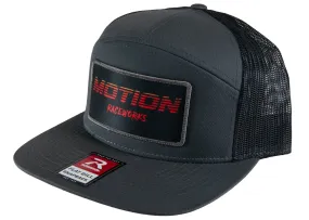 Gray/Black Flat Bill Snapback w/ Red Fade Retro Patch