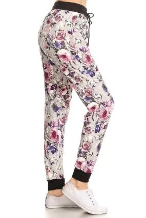 Grey Floral Jill Joggers