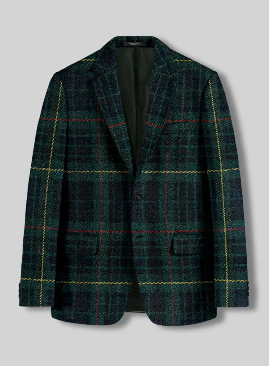 Harris Tweed Dark Green Tartan Suit