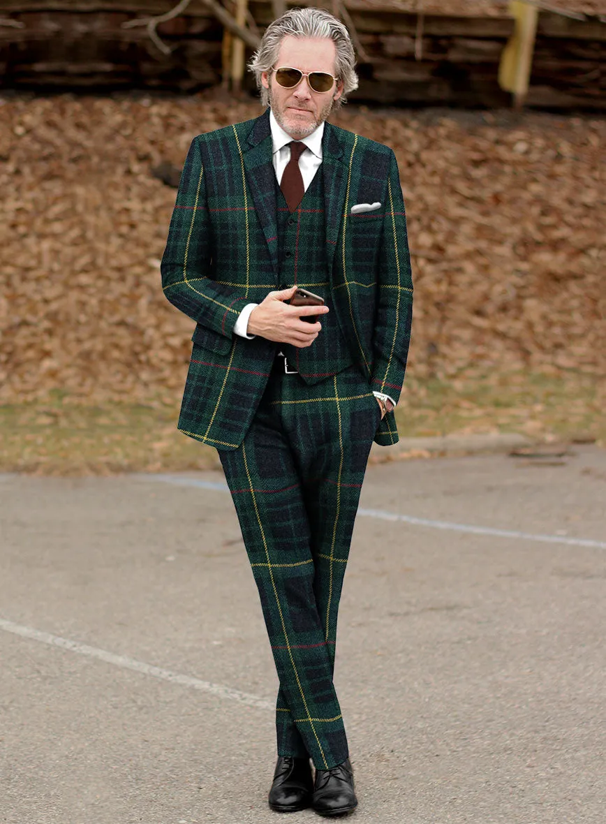 Harris Tweed Dark Green Tartan Suit