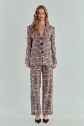 Houndstooth Oversize Blazer