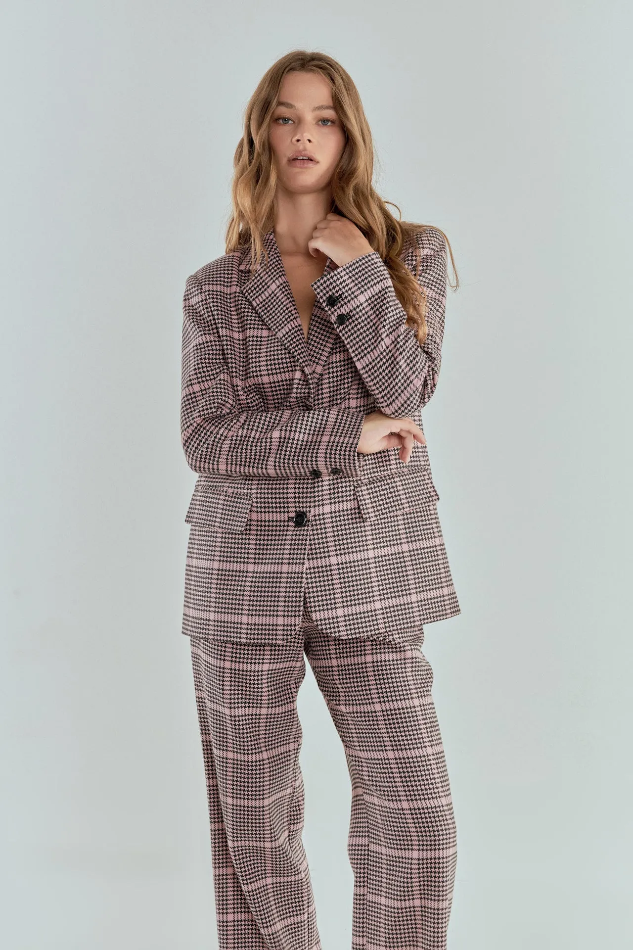 Houndstooth Oversize Blazer