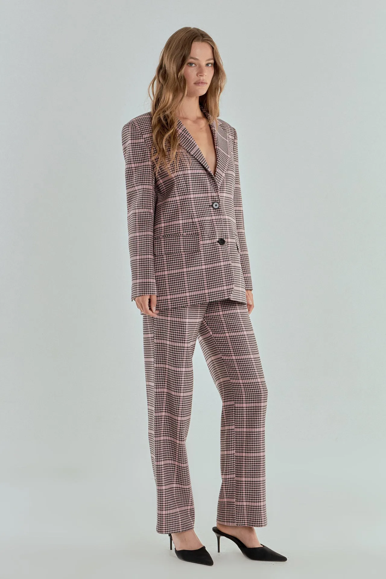 Houndstooth Oversize Blazer