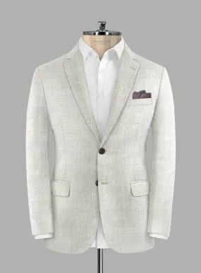 Italian Aime Ivory Gray Wool Jacket