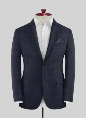 Italian Balca Blue Windowpane Flannel Jacket