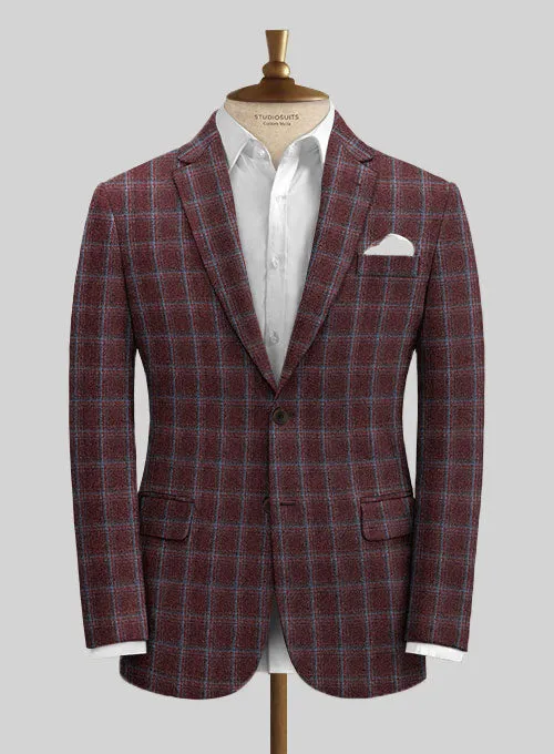 Italian Biulio Burgundy Tweed Jacket