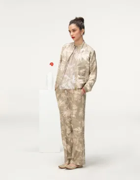 Janbaaz Bomber Jacket Silk Damask Oyster Grey