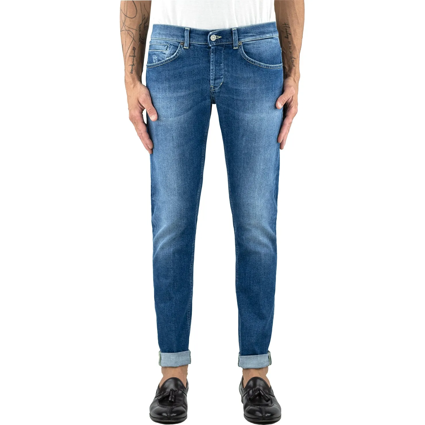 Jeans DONDUP George UP232 in Denim Stretch Organico Lavaggio Medio