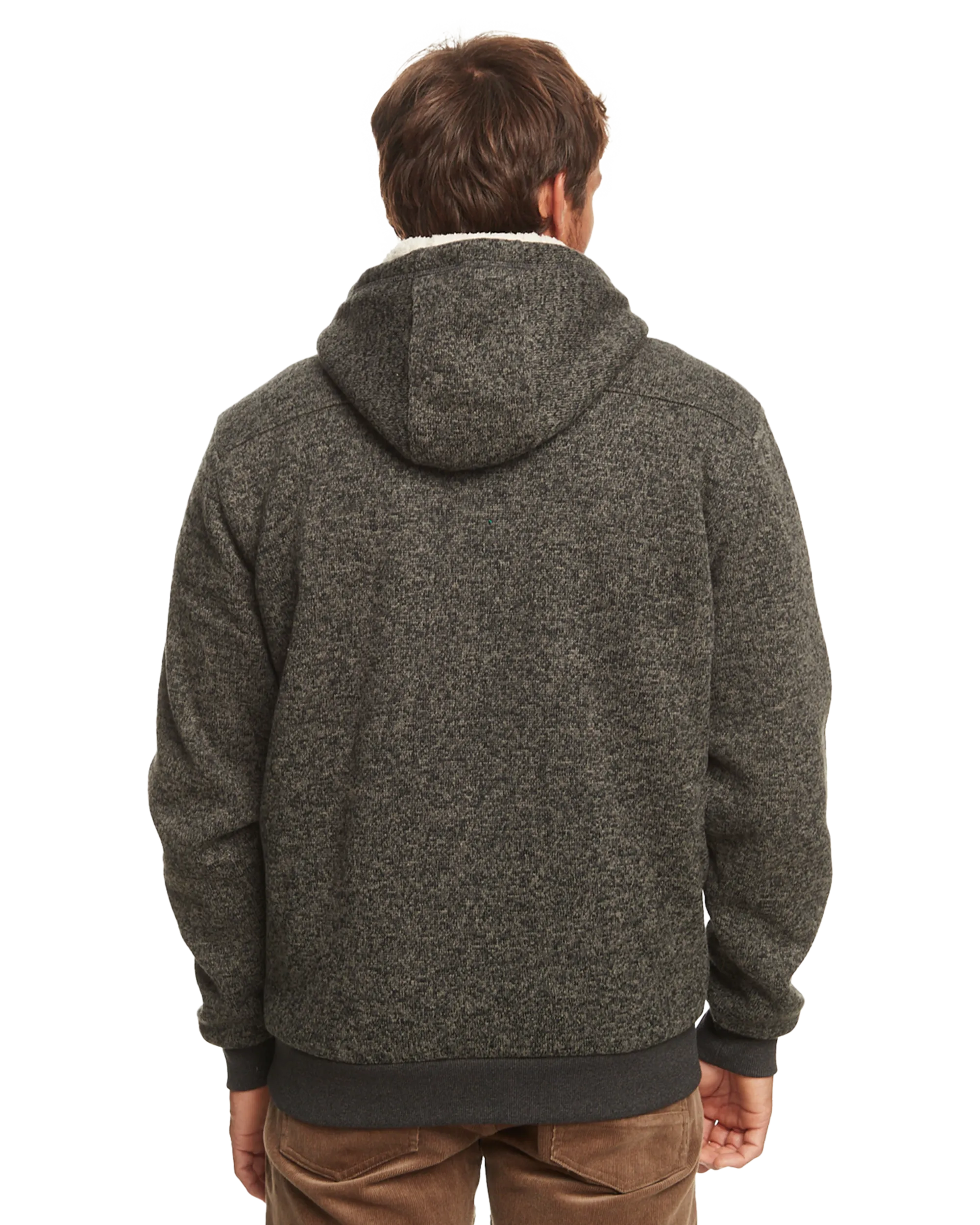 Keller Hooded Zip Fleece Jacket in Dark Grey Heather